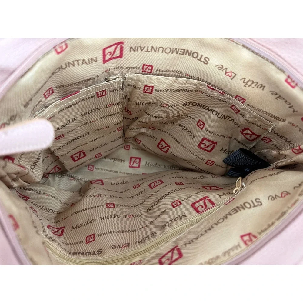 Stone Mountain USA Pink Pebbled Bonded Leather Tote Bag 9AF995-2